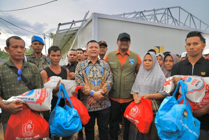 Huntara di Aceh Utara Diterjang Angin Kencang, Kaposko Safrizal ZA Turun Langsung Ke Lokasi